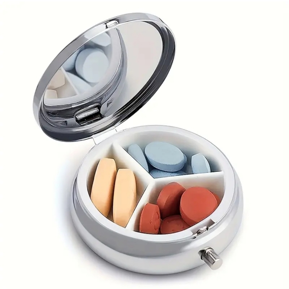 "Take A Chill Pill" 3 Compartment Mini Pill Box Perfect for Travel - Picture 2 of 3